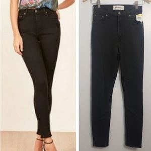 REFORMATION faded black high and skinny crop jeans